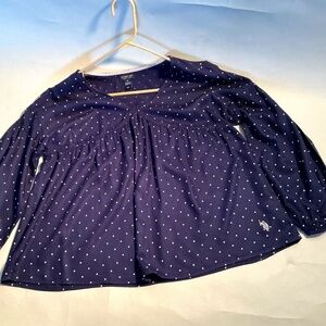 US Polo Assn., Navy with White Polka Dots, Size Medium